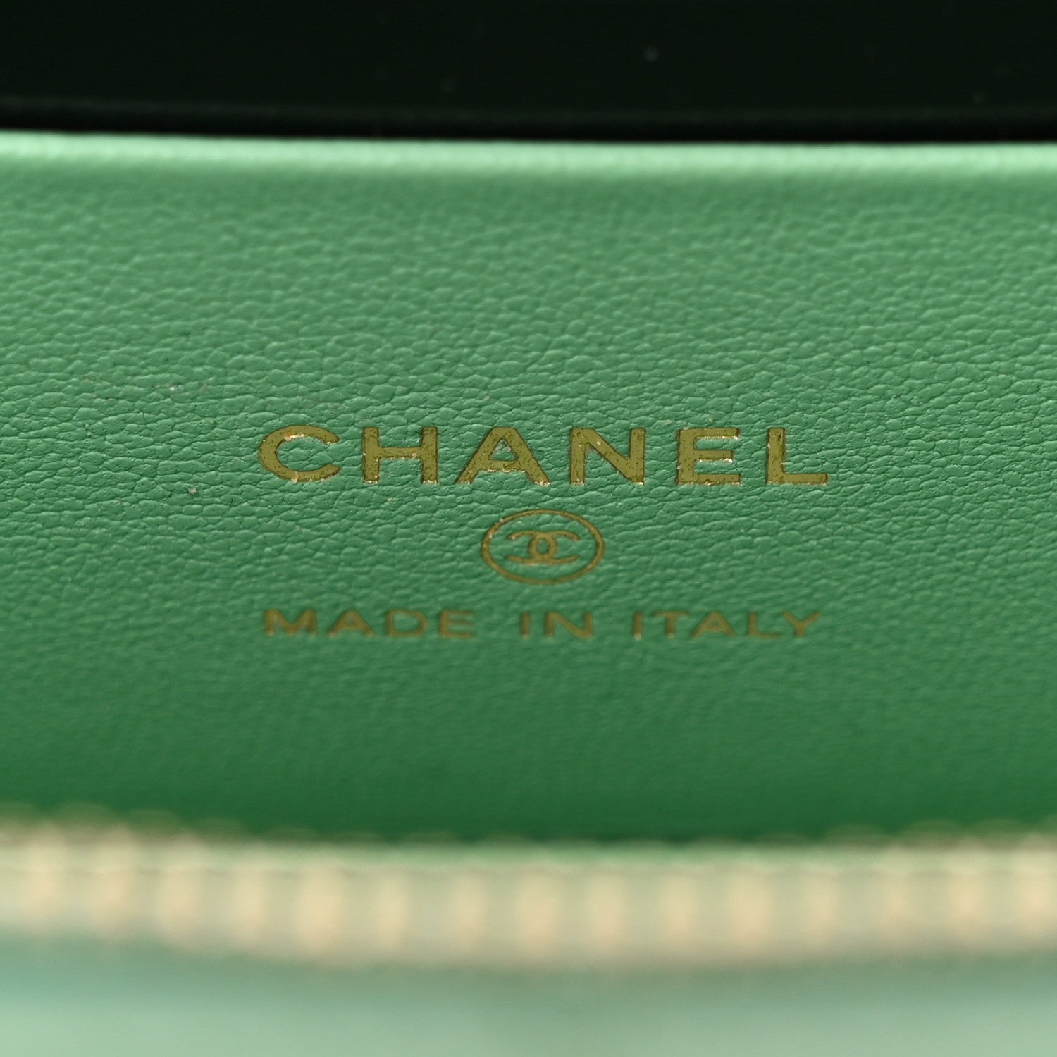 Chanel Shiny Calfskin Quilted Small Top Handle Vanity Case With Chain Light Green 11 of 21