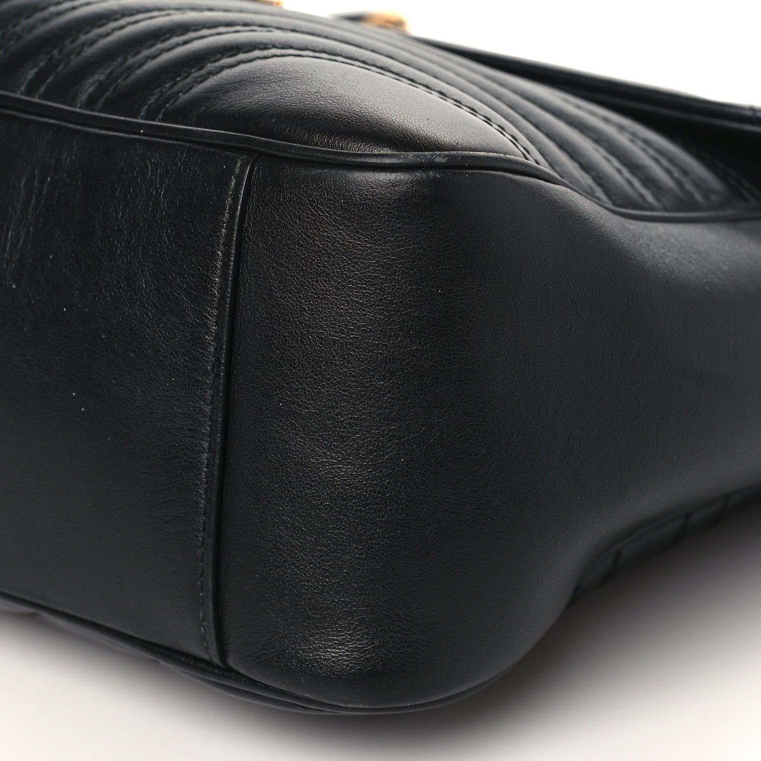 Gucci Calfskin Matelasse Large GG Marmont Shoulder Bag Black 10 of 12