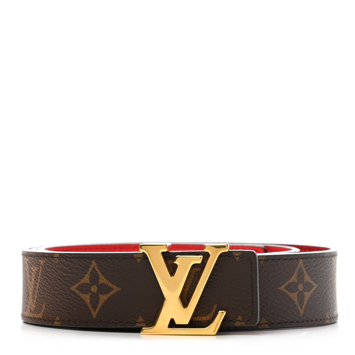 Monogram 30mm LV Initiales Reversible Belt 85 34 Coquelicot