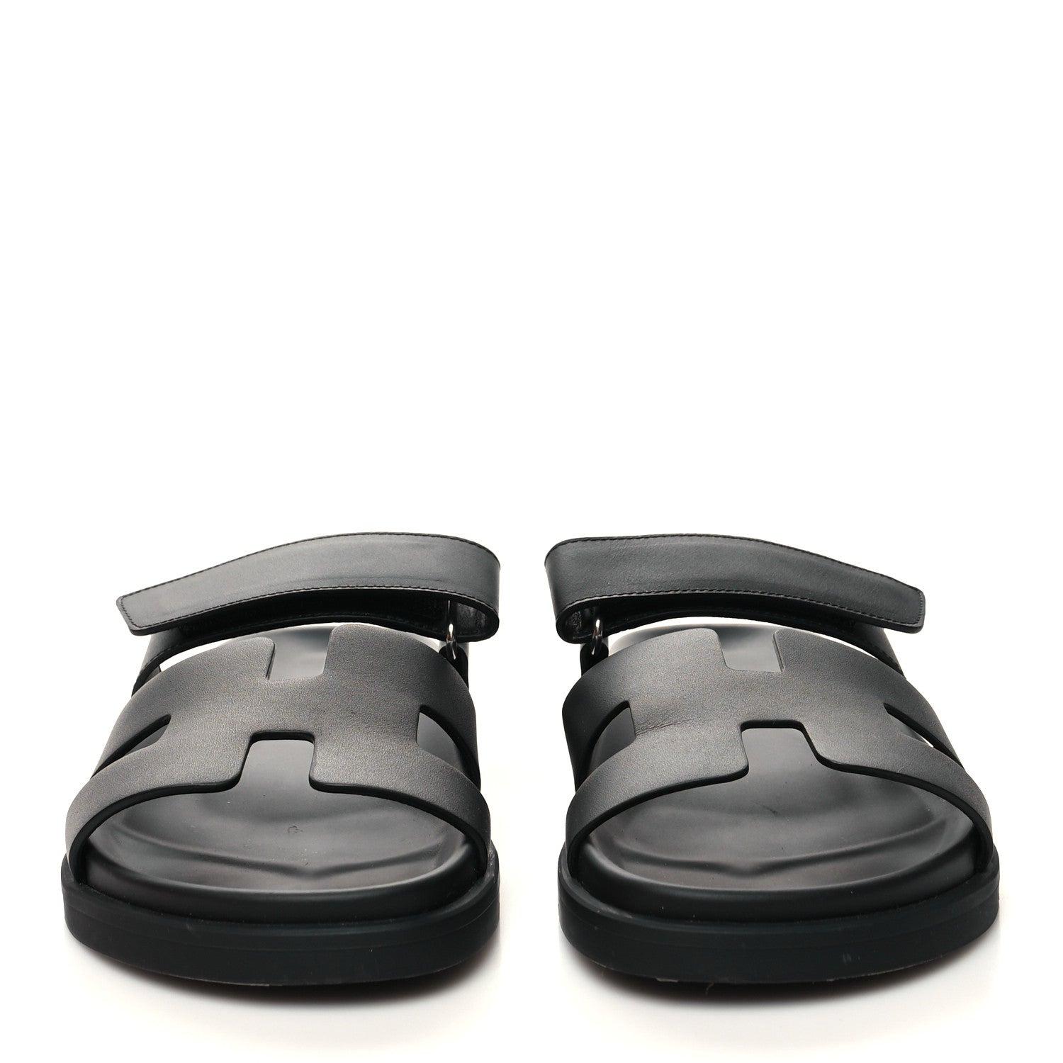 Hermes Calfskin Womens Chypre Sandals 38 Black 2 of 9