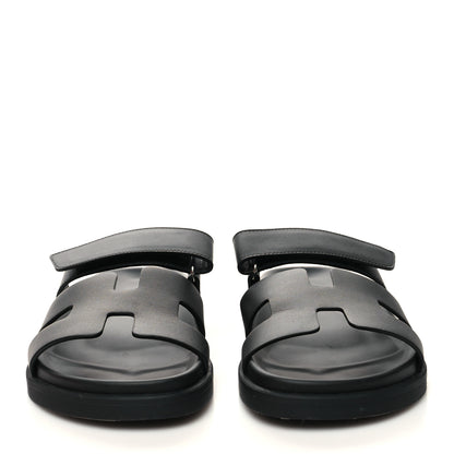Hermes Calfskin Womens Chypre Sandals 38 Black 2 of 9