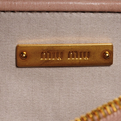 Miu Miu Leather Matelasse Lux Clutch Cipria 7 of 9
