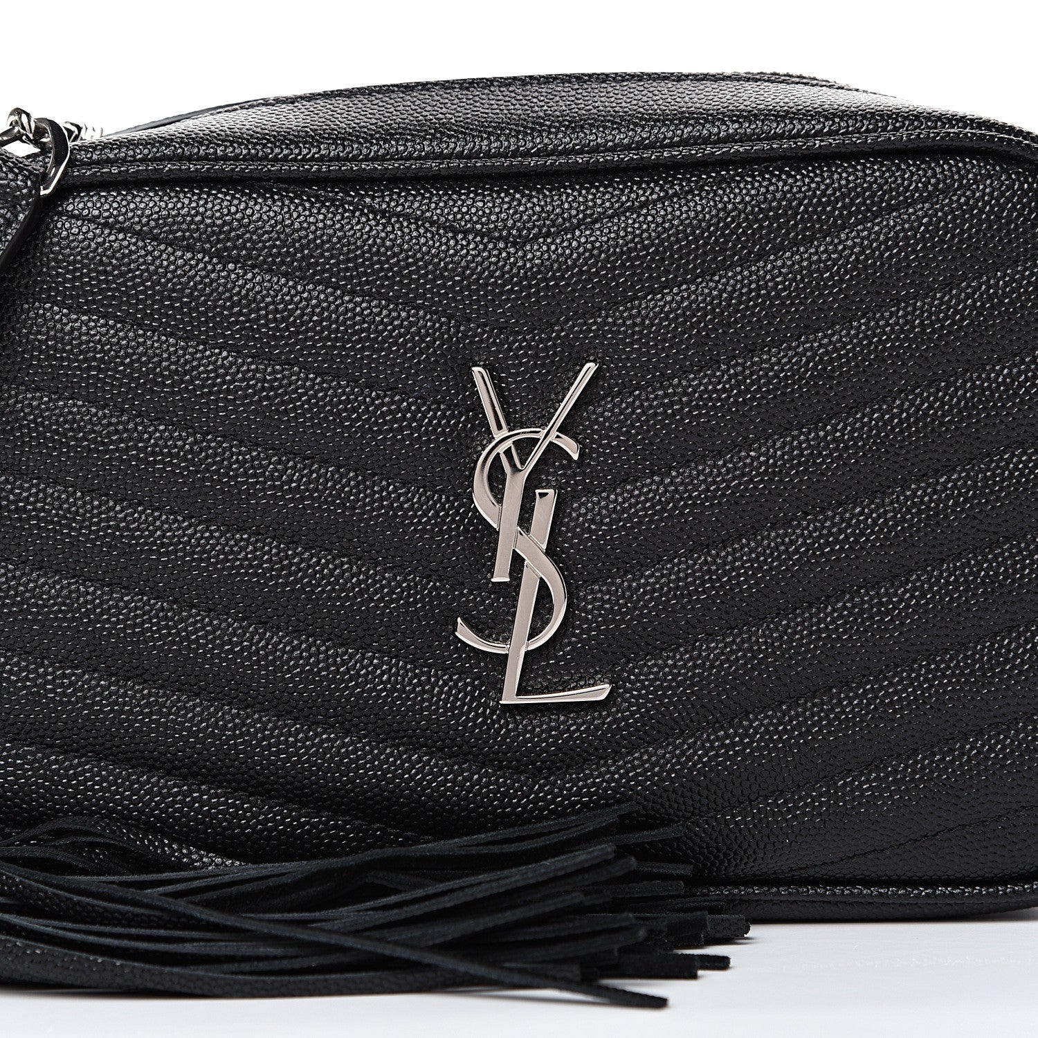 Saint Laurent Grain De Poudre Matelasse Monogram Mini Lou Camera Bag Black 7 of 11