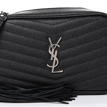 Saint Laurent Grain De Poudre Matelasse Monogram Mini Lou Camera Bag Black 7 of 11