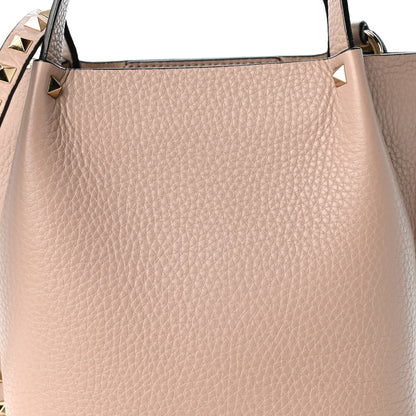 Valentino Garavani Pebbled Calfskin Small Rockstud Crossbody Tote Poudre 7 of 9