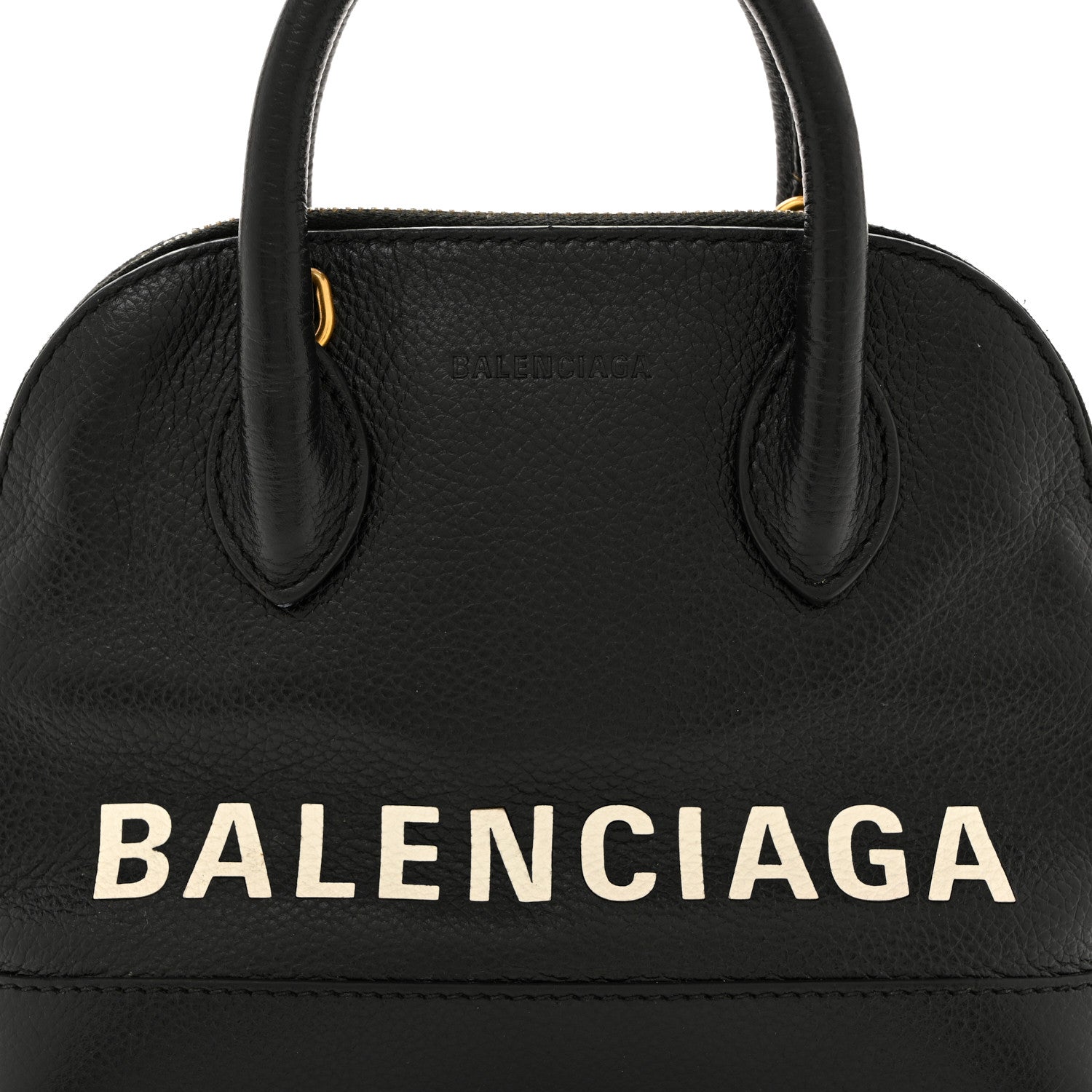Balenciaga Signature Grained Calfskin Logo XXS Ville Top Handle