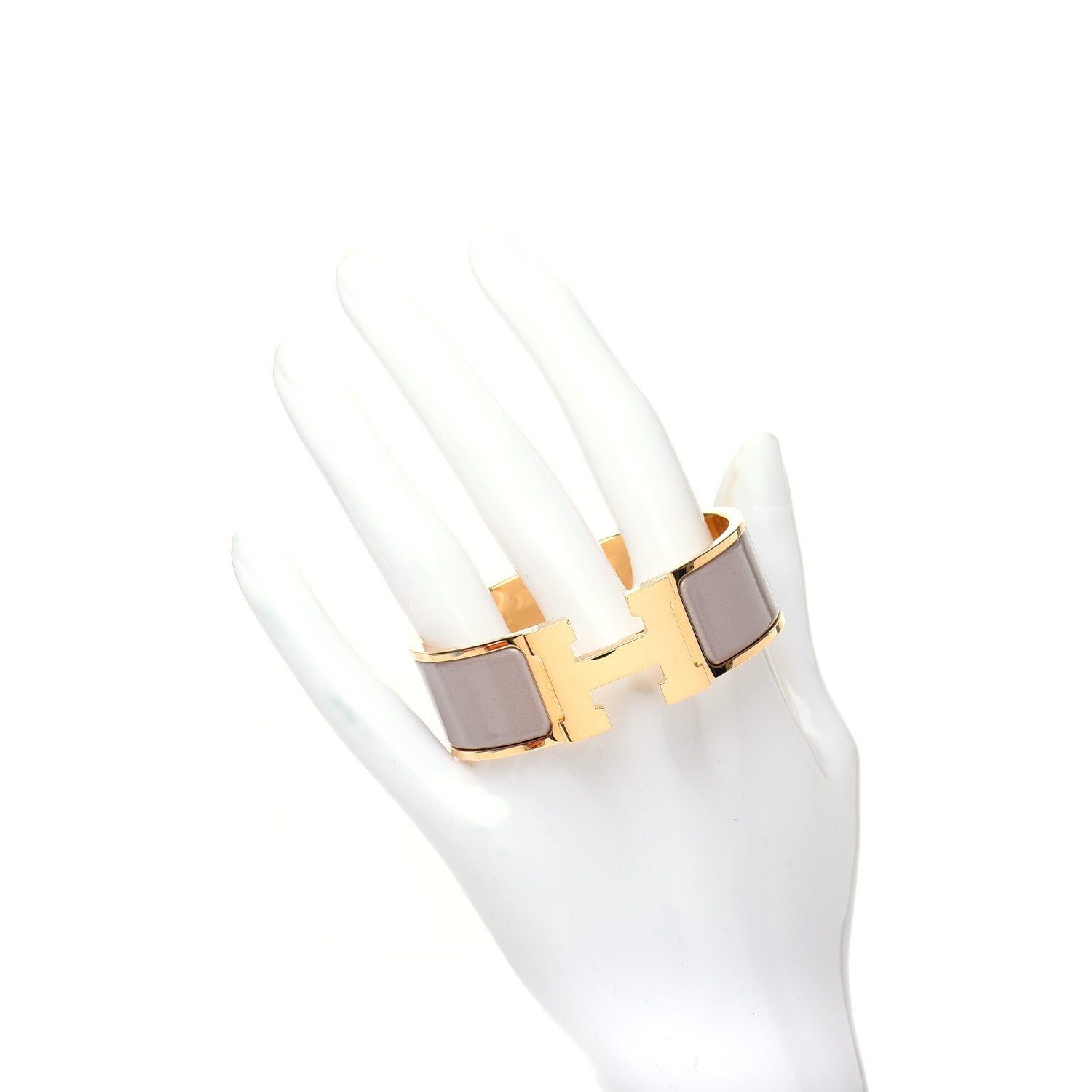 Hermes Enamel Wide Clic Clac H Bracelet PM Marron Glace 2 of 5