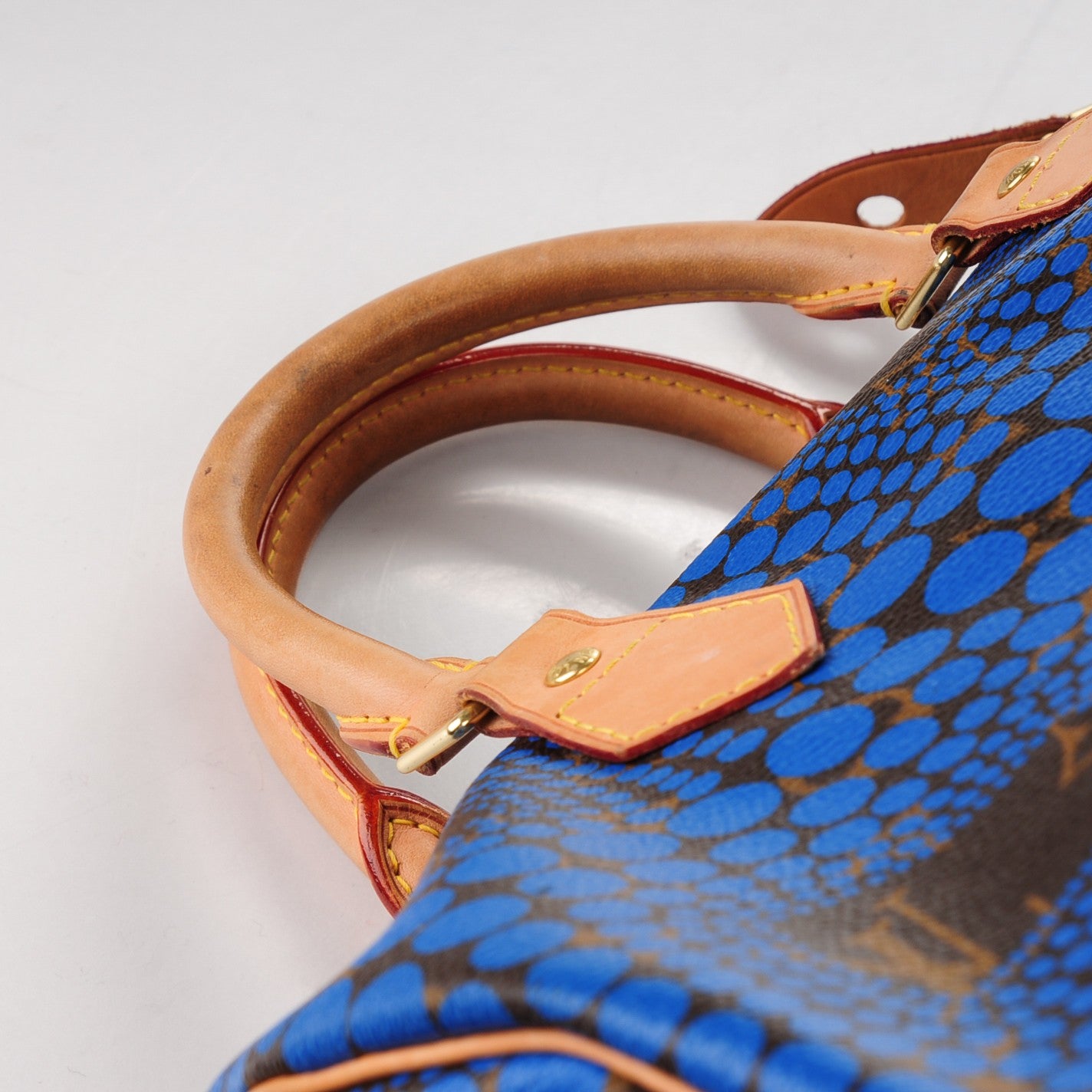 Louis Vuitton Monogram Kusama Town Speedy 30 Blue 5 of 8