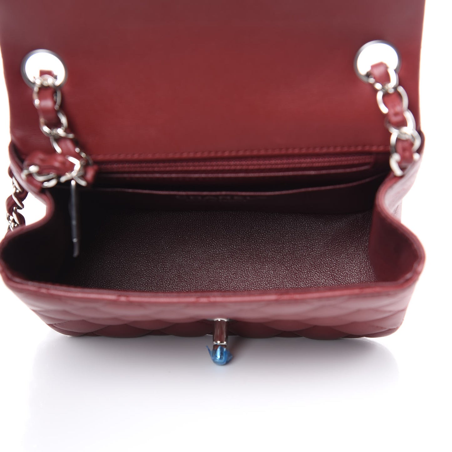 Lambskin Quilted Mini Square Flap Burgundy