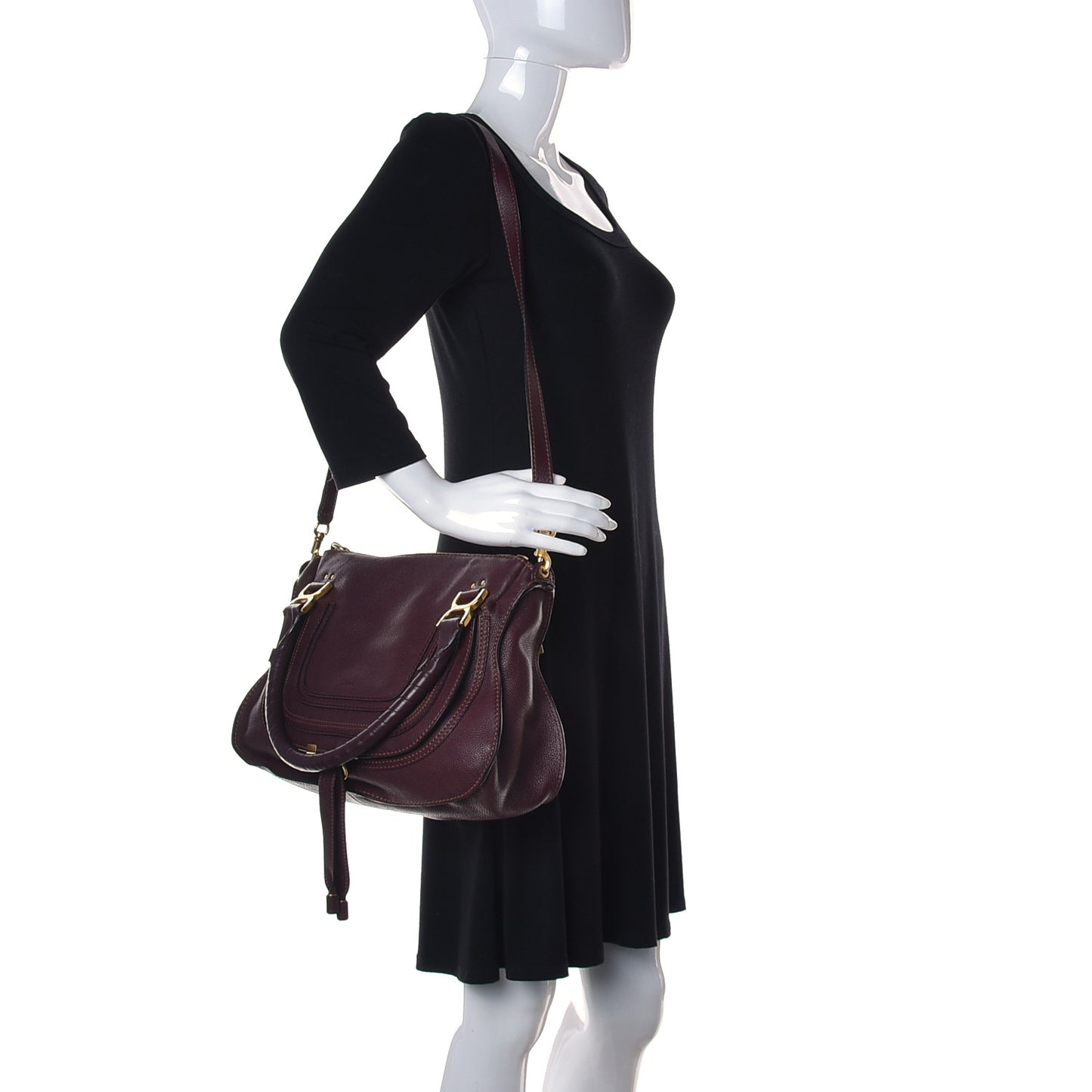 Calfskin Medium Marcie Satchel Dark Velvet