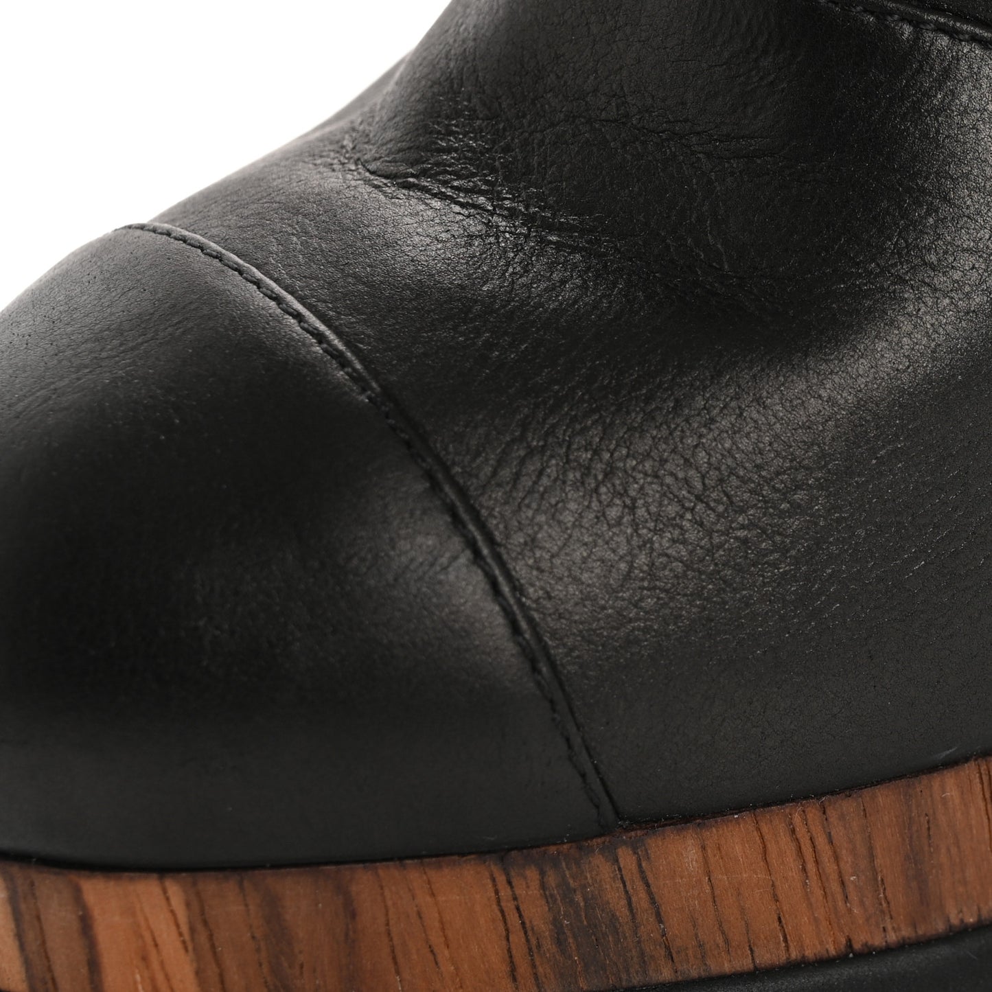 Lambskin Quilted Cap Toe Lace Up Booties 36 Black