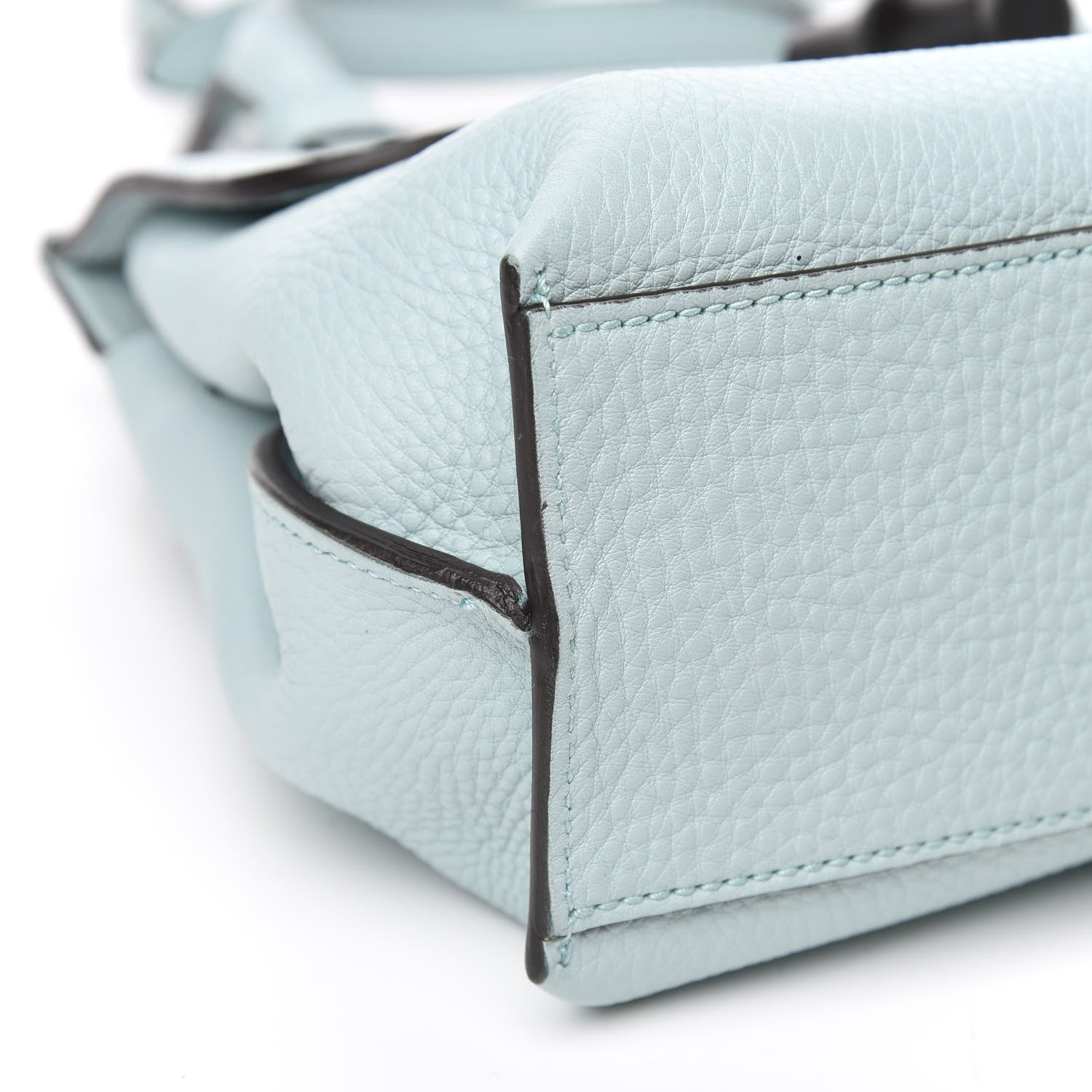 Gucci Pebbled Calfskin Small Bamboo Daily Top Handle Bag Pastel Blue 7 of 8