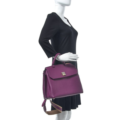 MCM Grained Calfskin Large Milla Convertible Backpack Mystic Purple 2 of 8