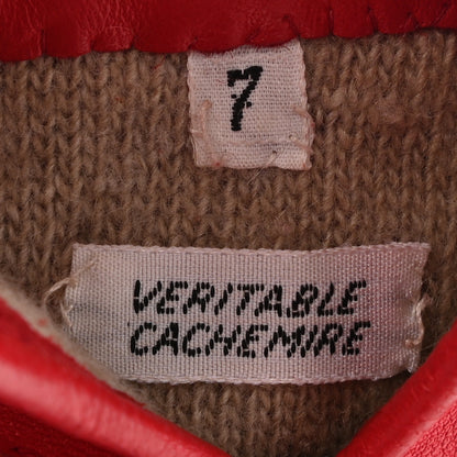 Hermes Lambskin Clous de Selle Gloves 7 Red 3 of 10