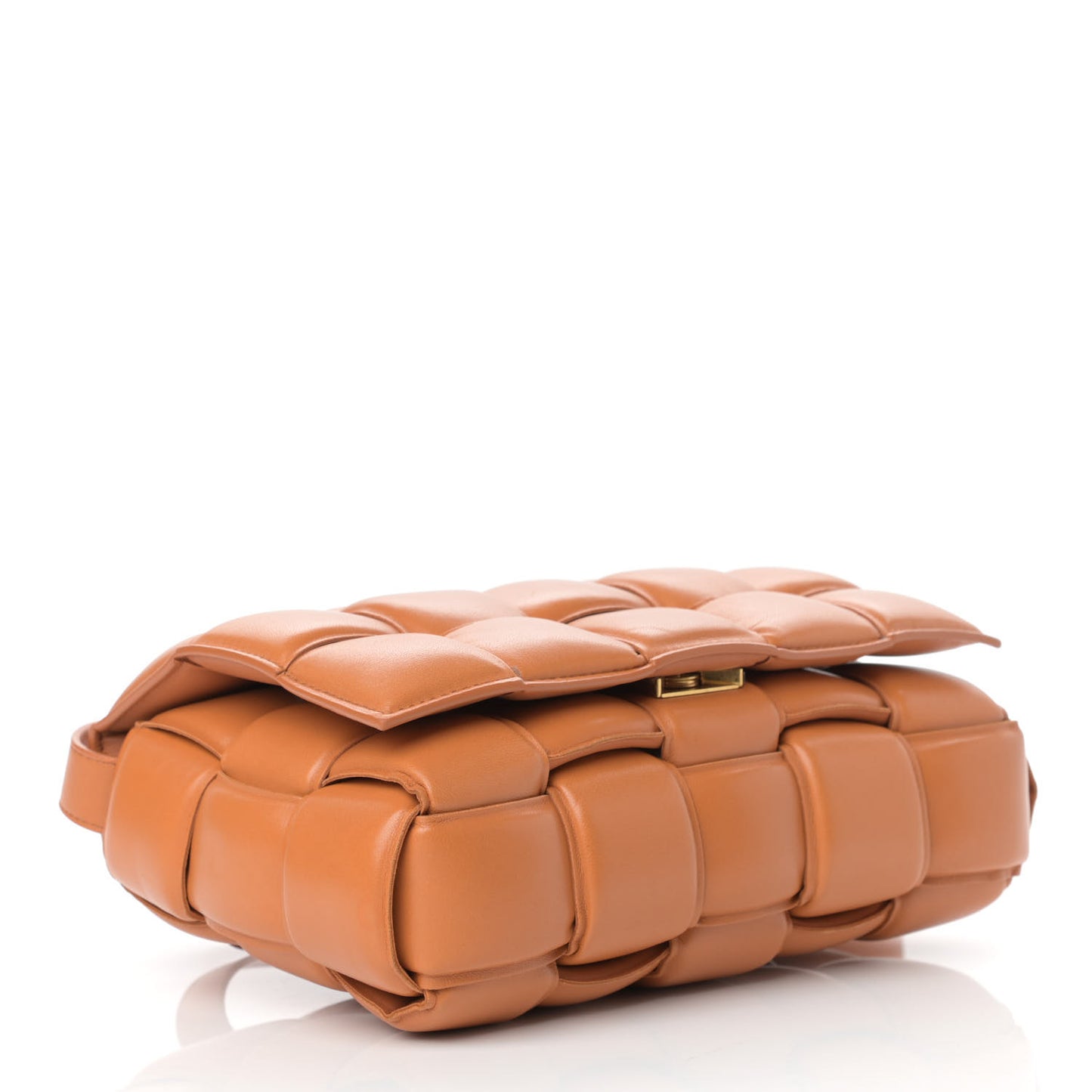 Nappa Maxi Intreccio Padded Cassette Crossbody Bag Clay