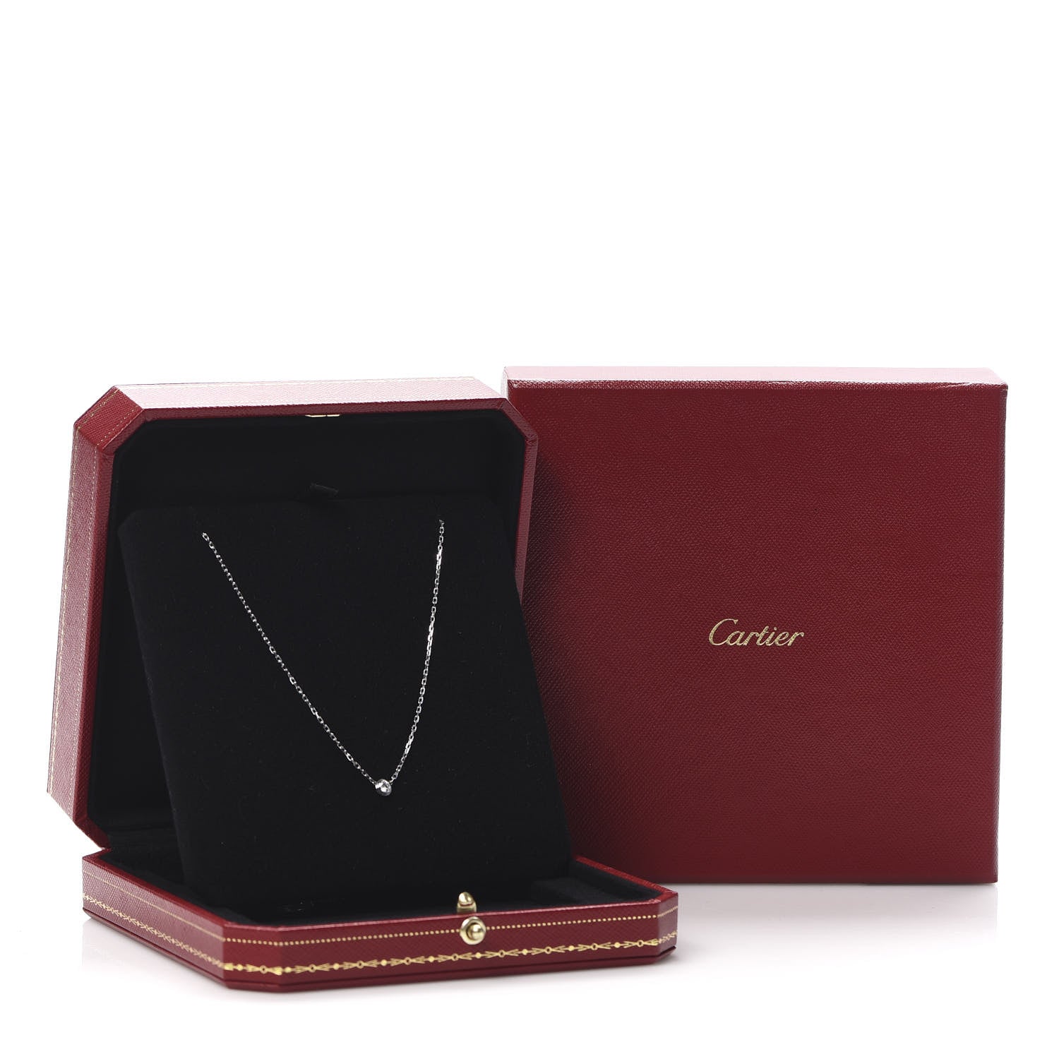 Cartier 18K White Gold Diamond SM D'Amour Pendant Necklace 7 of 7