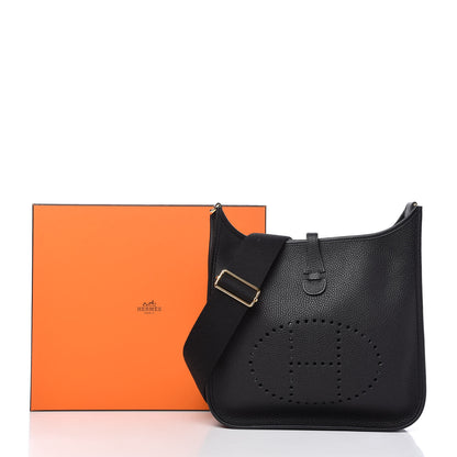 Hermes Taurillon Clemence Evelyne III PM Black 11 of 11