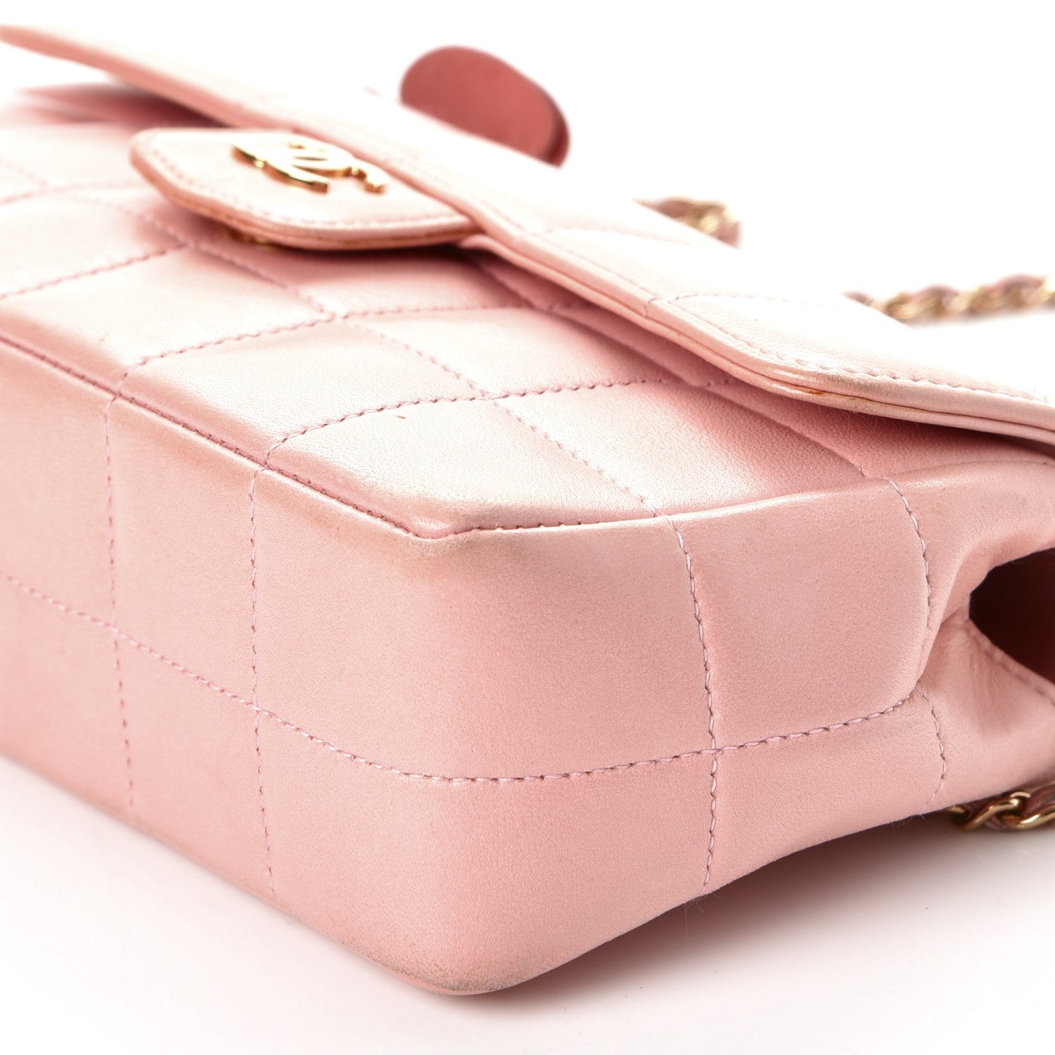 Chanel Lambskin Quilted Mini Chocolate Bar Camellia Flap Pink 10 of 12