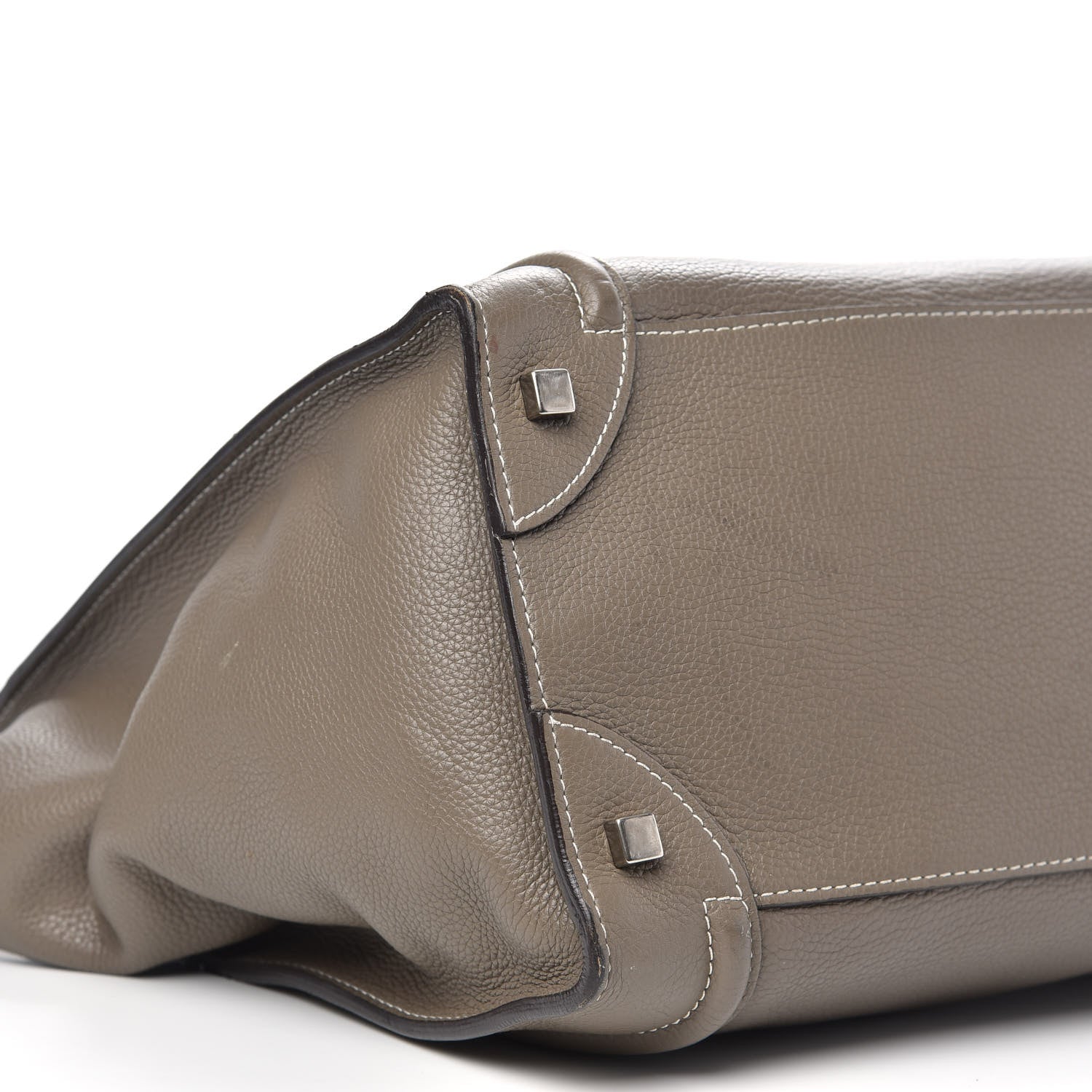 Celine Drummed Calfskin Mini Luggage Souris 8 of 13