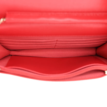 Chanel Caviar Quilted Wallet On Chain WOC Red 5 of 13