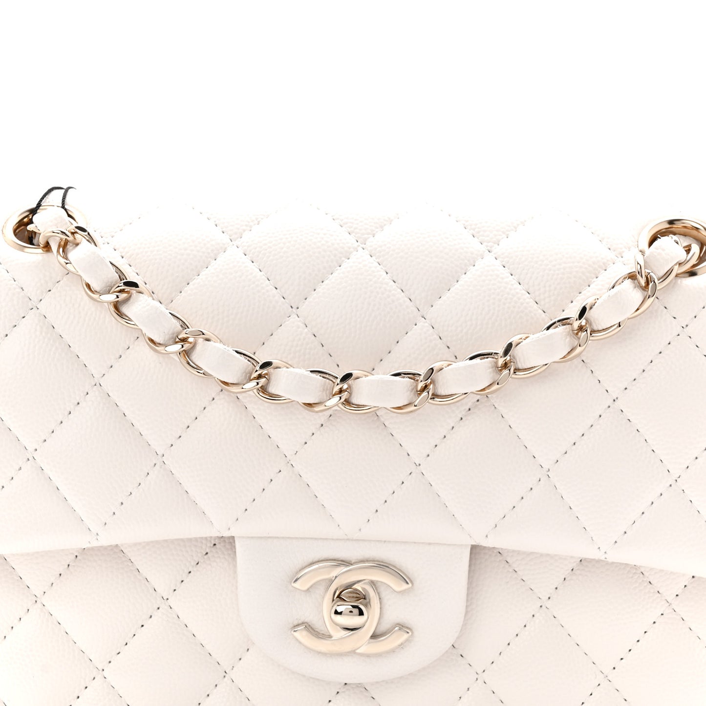 Caviar Quilted Small Double Flap White