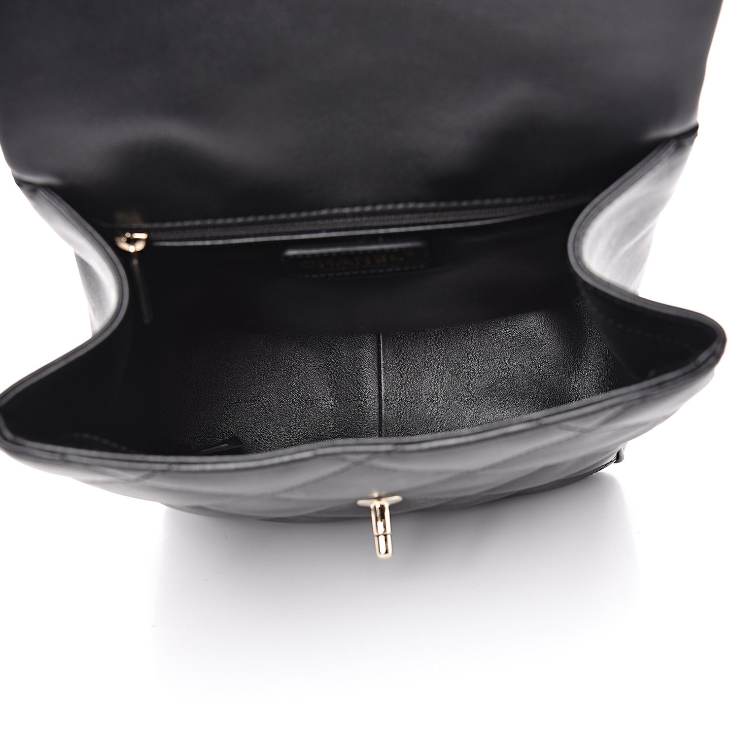 Lambskin Quilted Chain Backpack Black