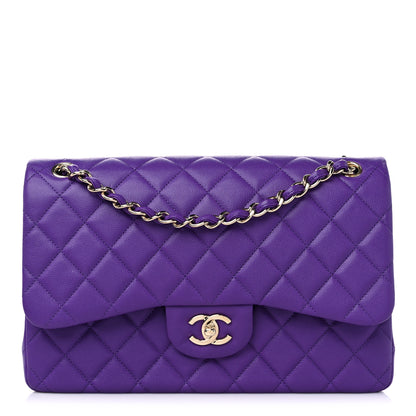 Chanel Caviar Quilted Jumbo Double Flap Dark Purple 1 of 12