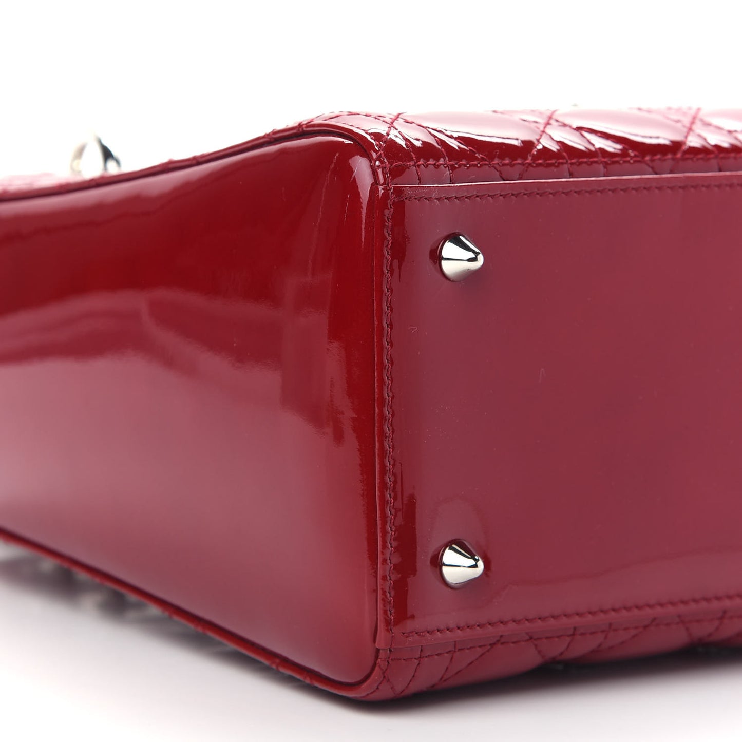 Patent Cannage Medium Lady Dior Red