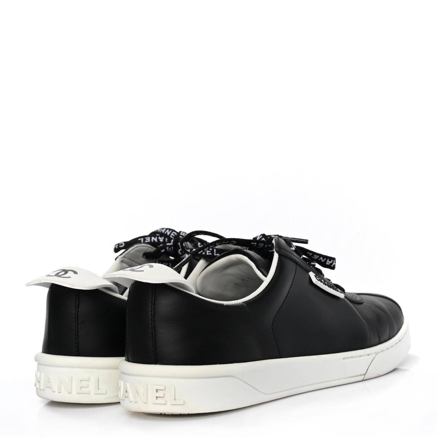 Chanel Calfskin CC Womens Sneakers 37 Black 4 of 7