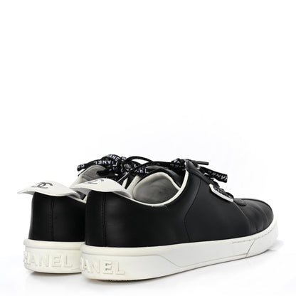 Chanel Calfskin CC Womens Sneakers 37 Black 4 of 7