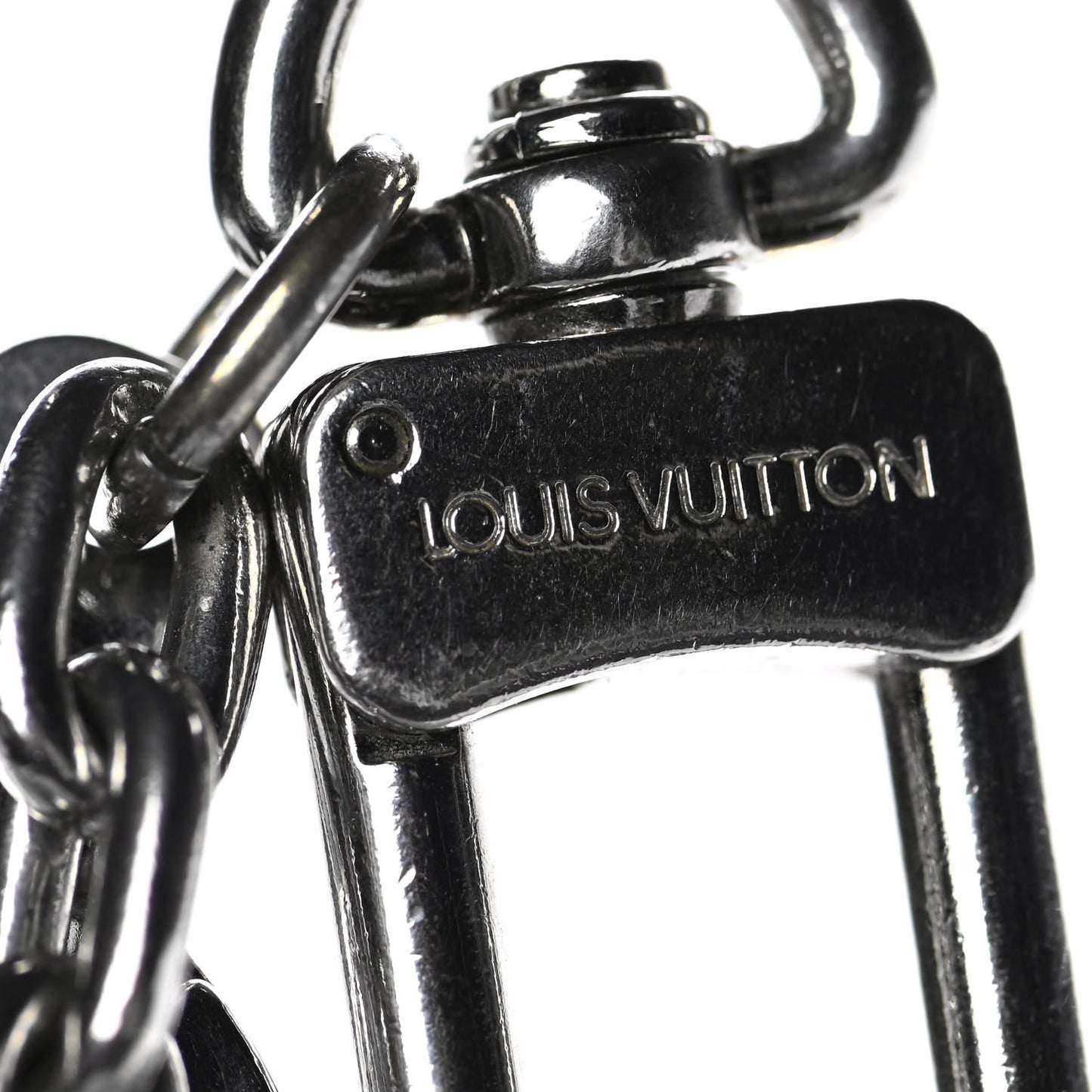 LV Facettes Bag Charm Key Holder Silver