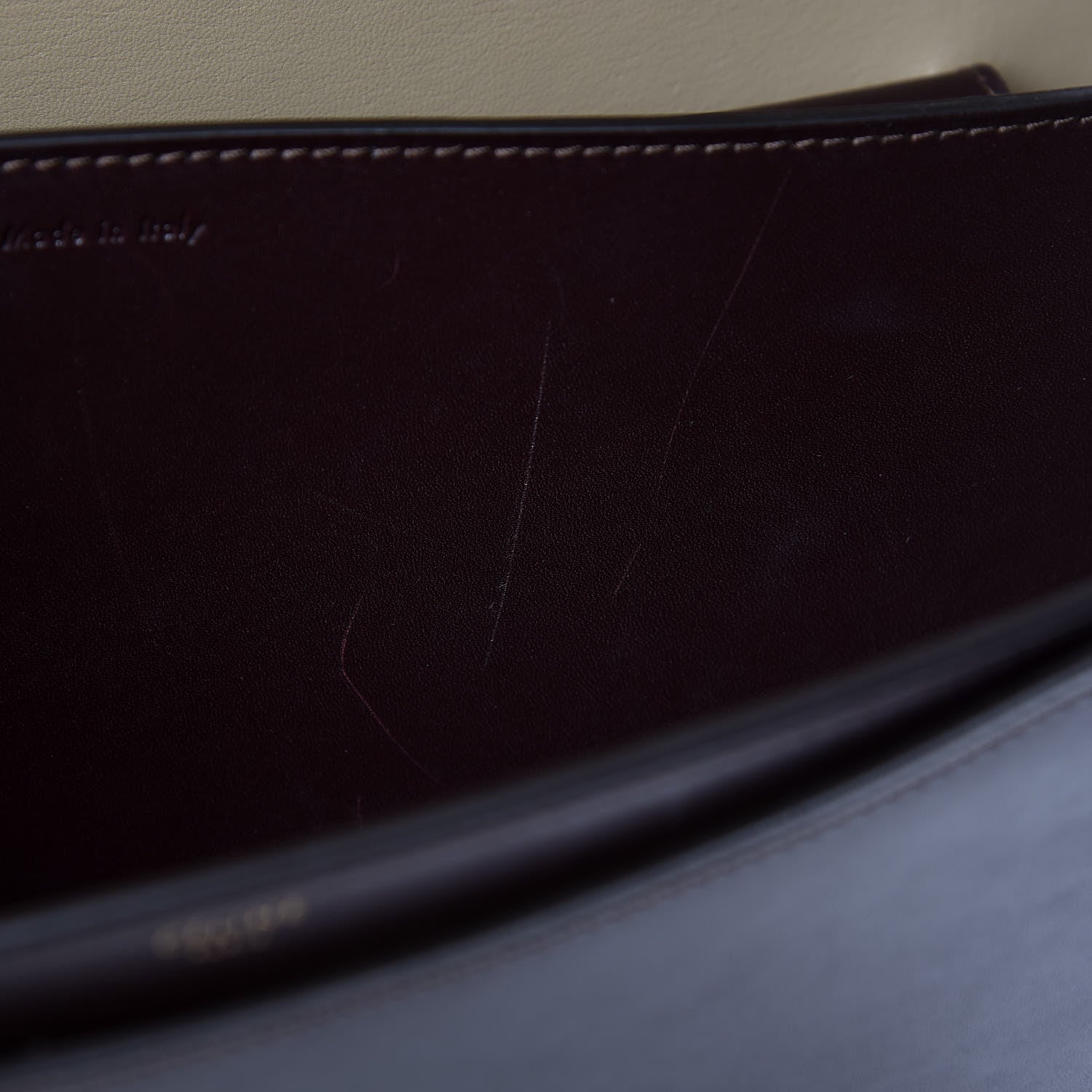 Celine Smooth Calfskin Large Case Chain Flap Burgundy 8 of 13