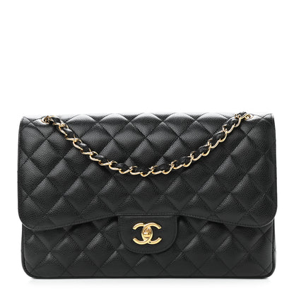 Chanel Caviar Quilted Jumbo Double Flap Black 1 of 13