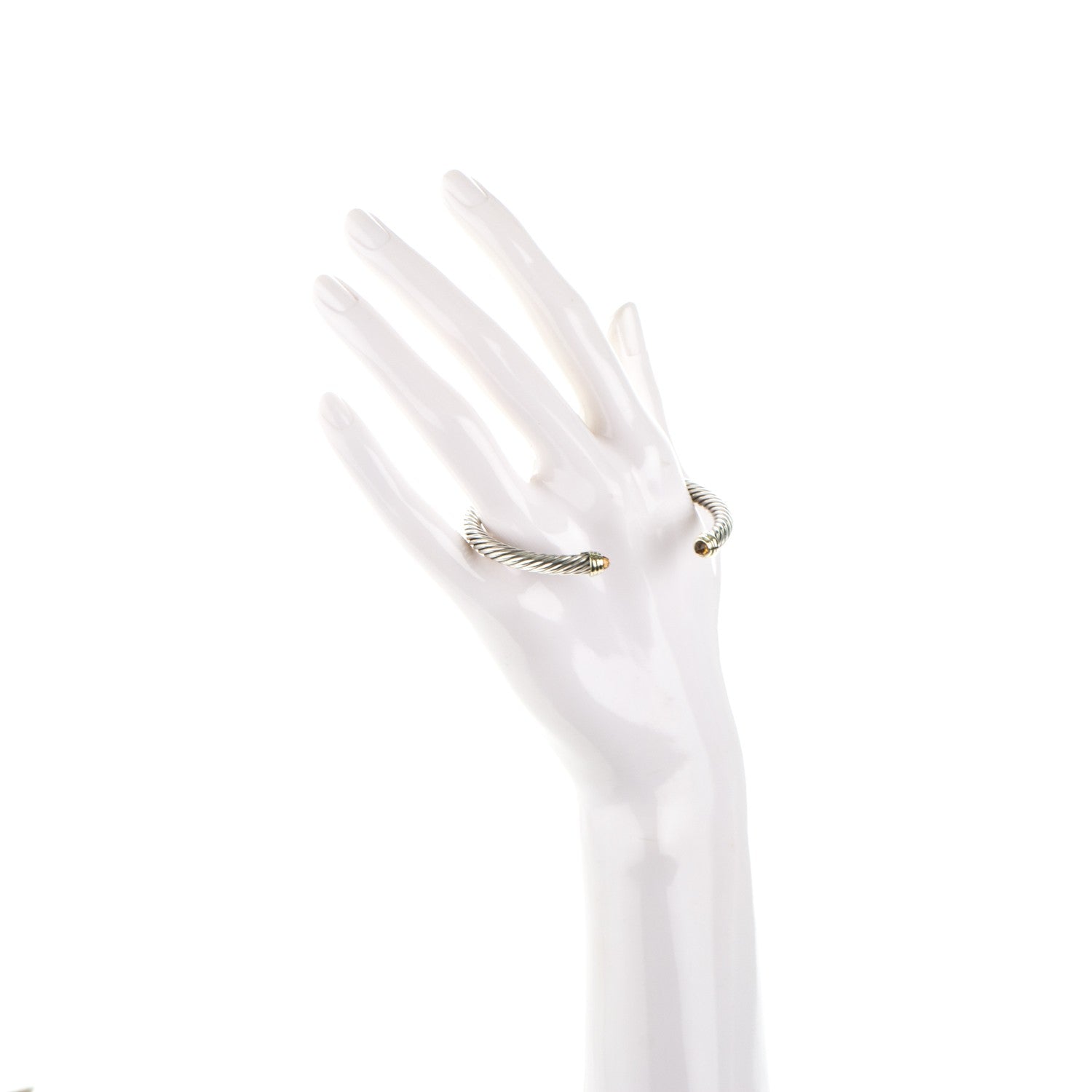David Yurman Sterling Silver 14K Yellow Gold Citrine 5mm Cable Classics Petite Color Bracelet 2 of 5