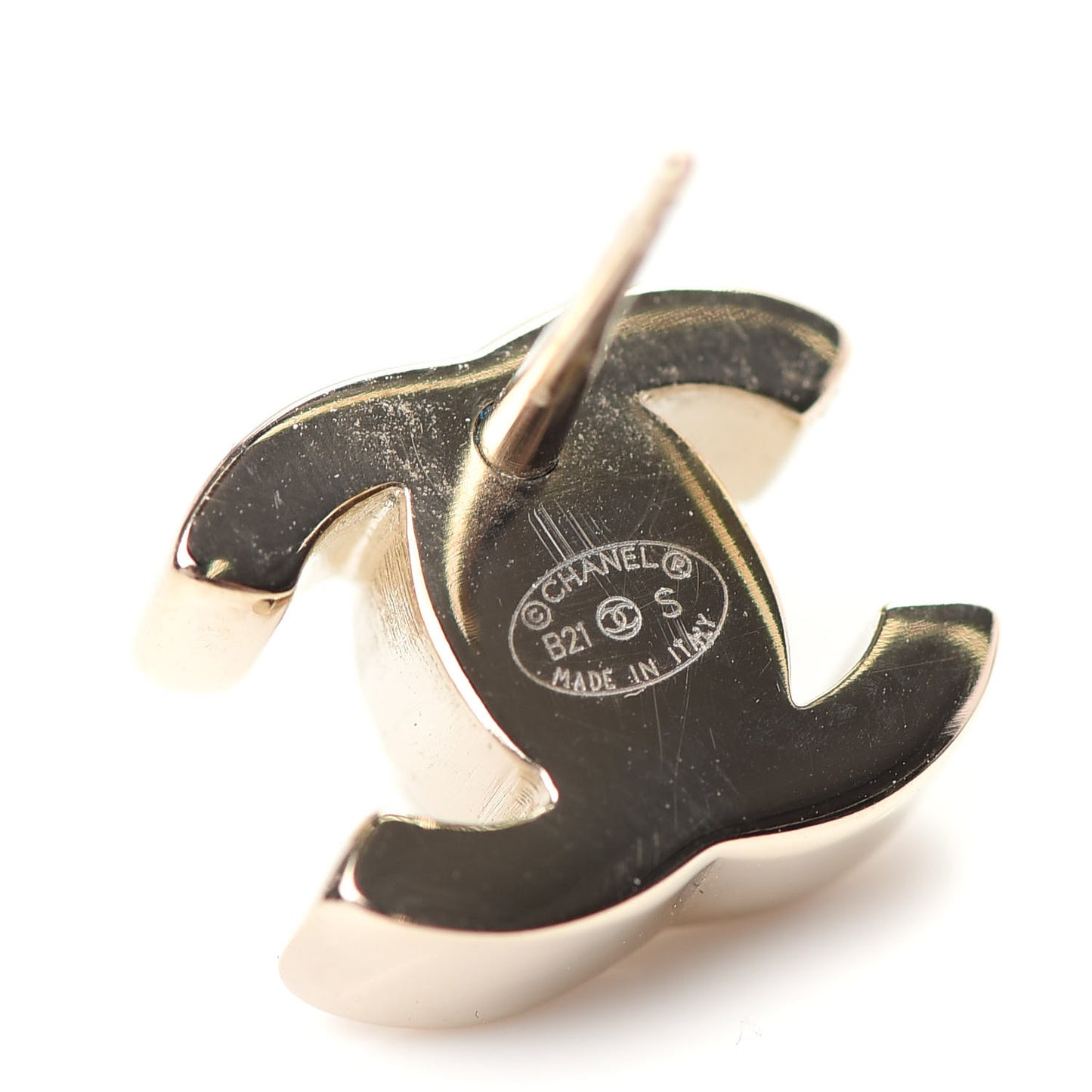 Metal CC Turnlock Earrings Gold