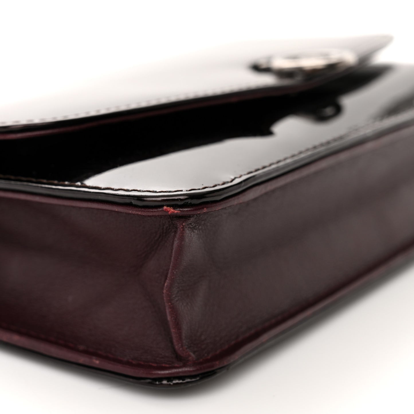 Patent Coco Cabas Wallet On Chain WOC Burgundy