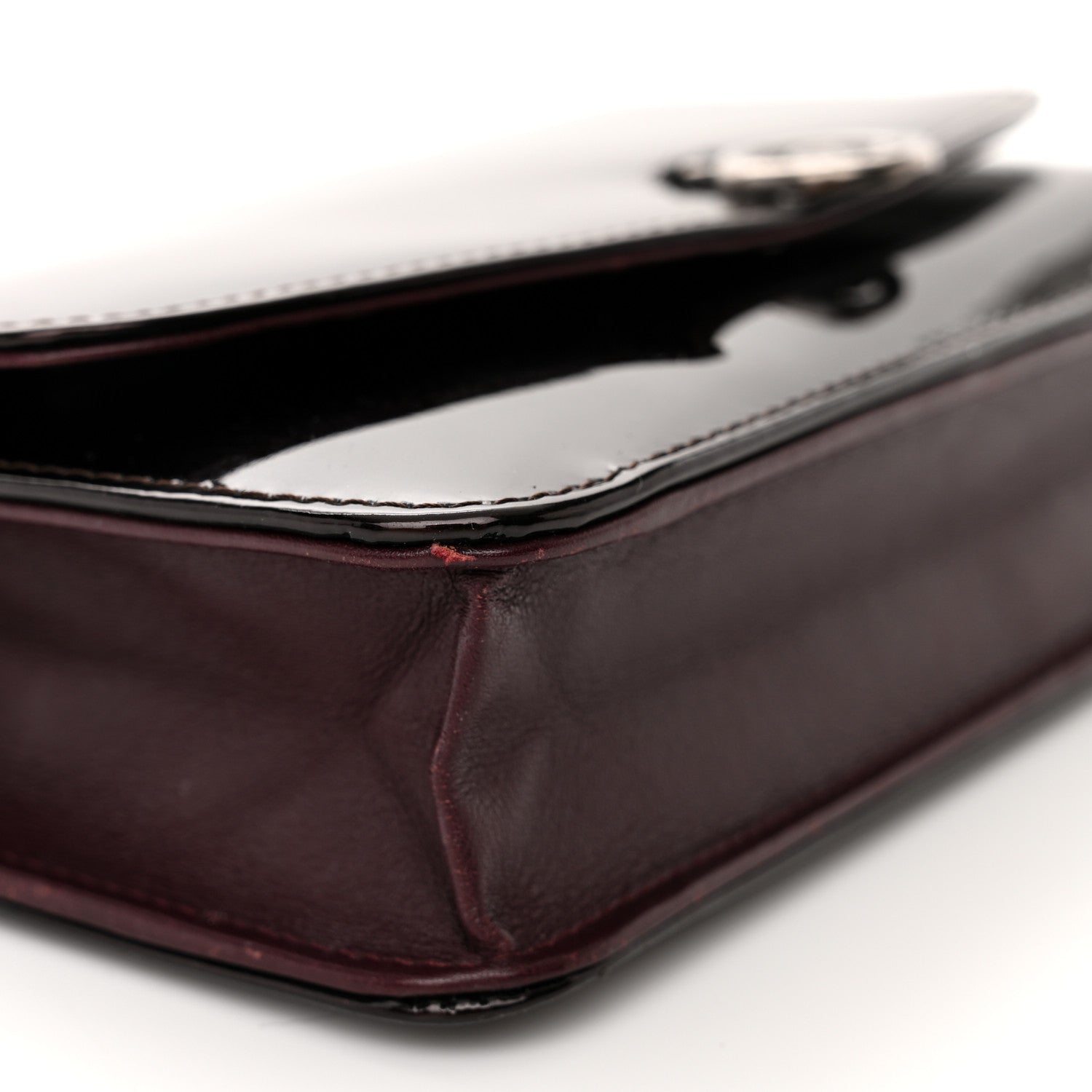 Chanel Patent Coco Cabas Wallet On Chain WOC Burgundy 20 of 24