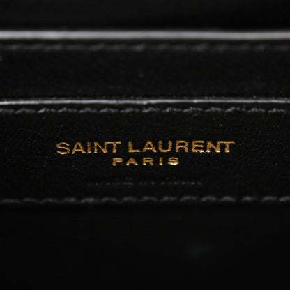 Saint Laurent Grain De Poudre Matelasse Monogram Medium Vicky Chain Bag Black 6 of 11