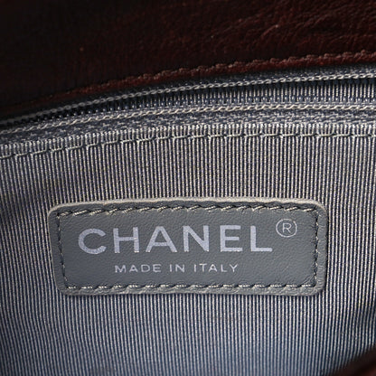 Chanel Washed Lambskin Quilted Chain Around Maxi Flap Dark Brown 5 of 10