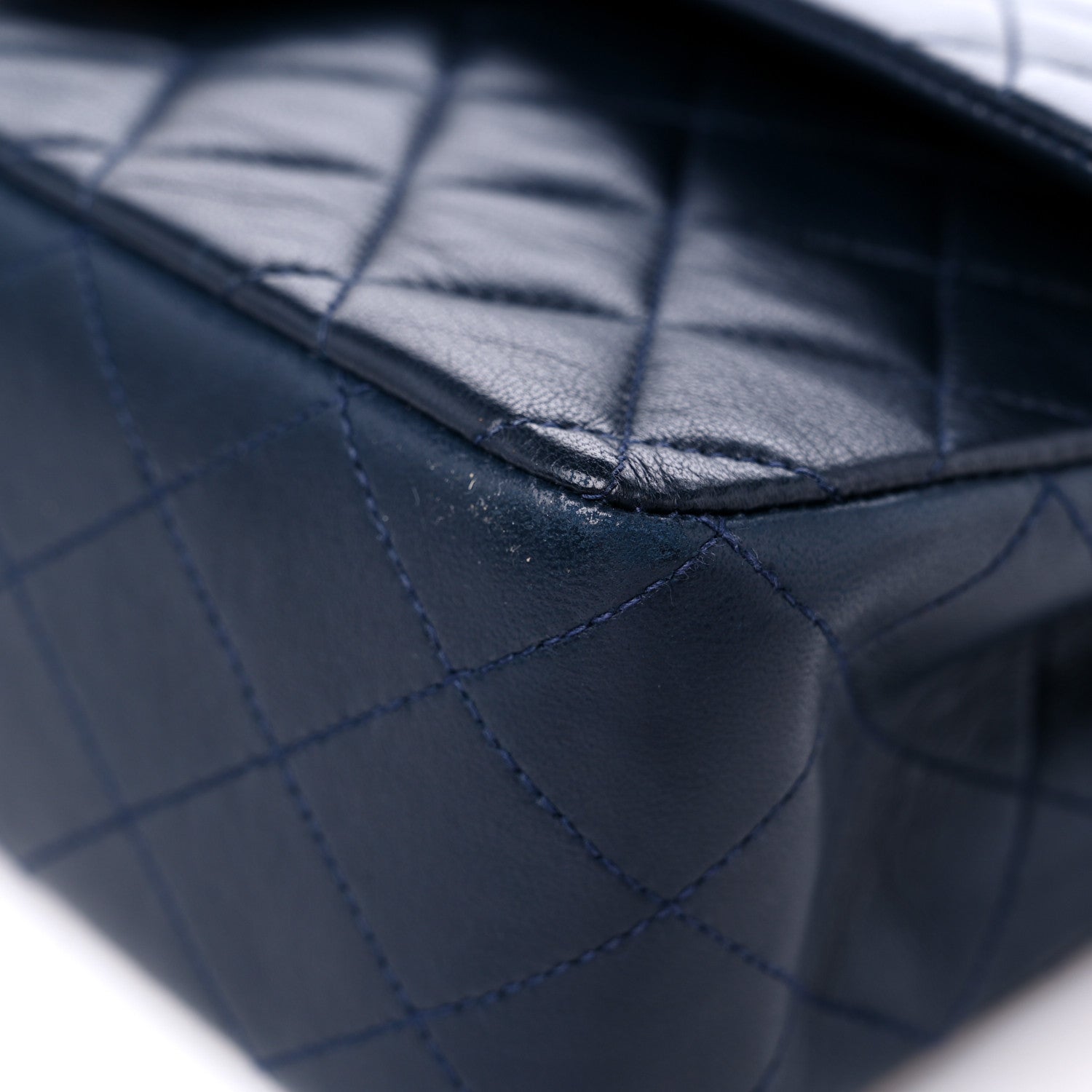 Chanel Lambskin Quilted Medium Double Flap Navy 10 of 15