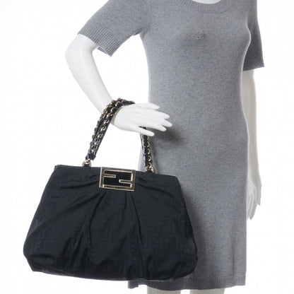Fendi Zucca Enamel Mia Tote Black 2 of 7