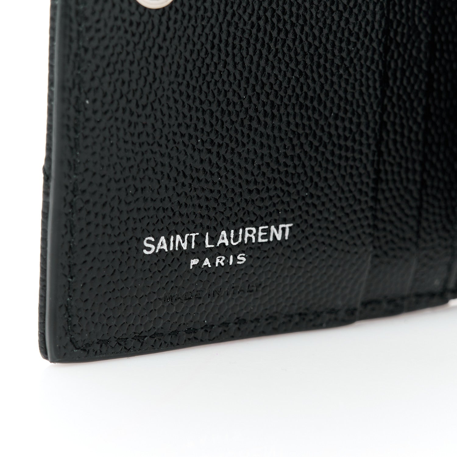 Saint Laurent Grain De Poudre Matelasse Chevron Monogram Zipped Card Case Black 7 of 10