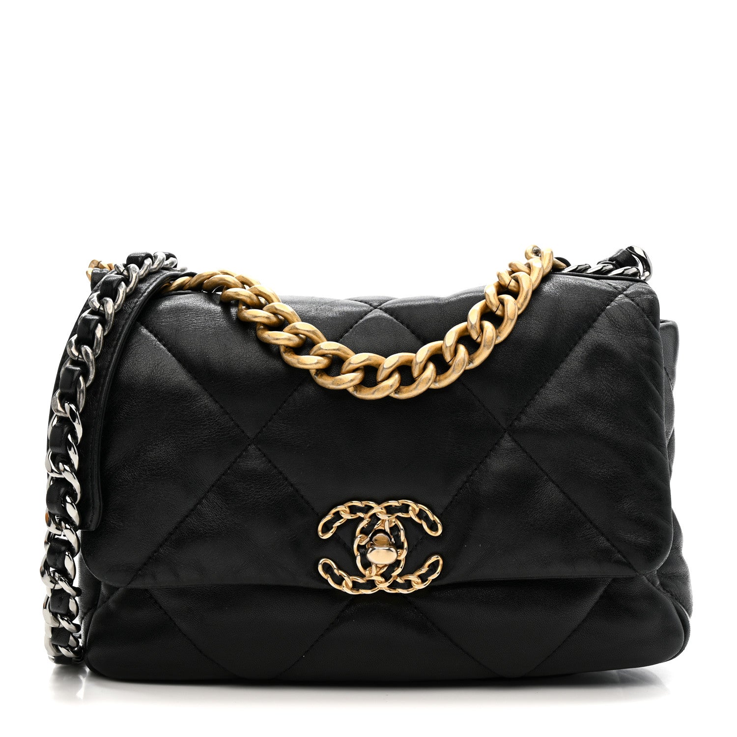 Chanel Lambskin Quilted Medium Chanel 19 Flap Black 1 of 10