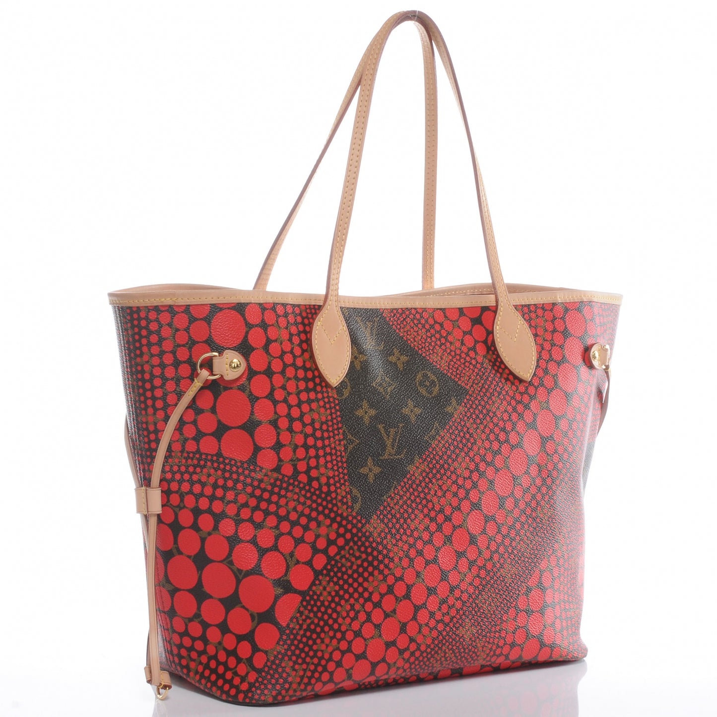 Monogram Kusama Waves Neverfull MM Red
