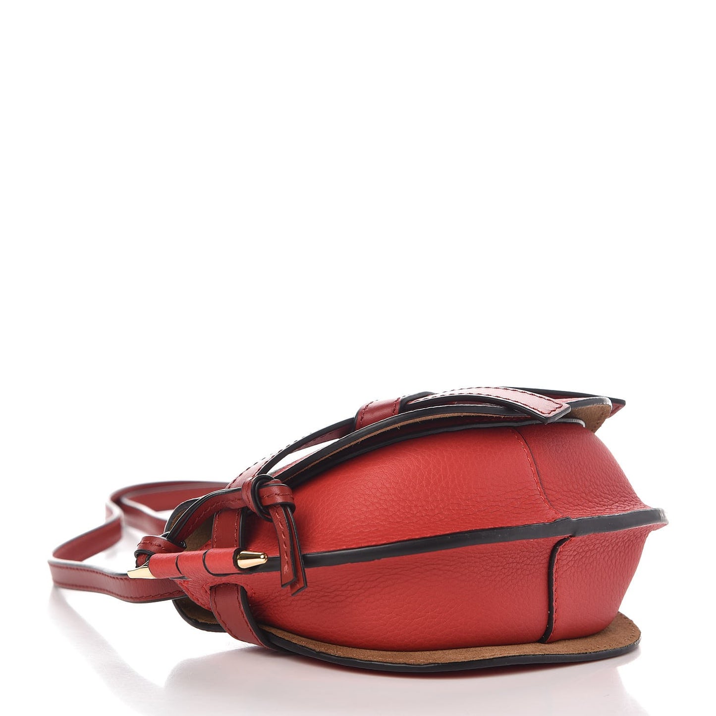 Grained Calfskin Mini Gate Crossbody Bag Scarlet Burnt Red