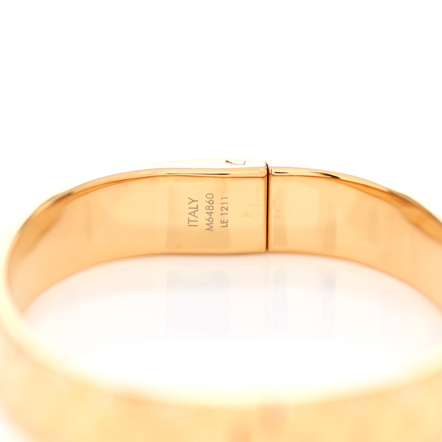 Louis Vuitton Brass Crystal Monogram Nanogram Strass Cuff S Gold 5 of 7