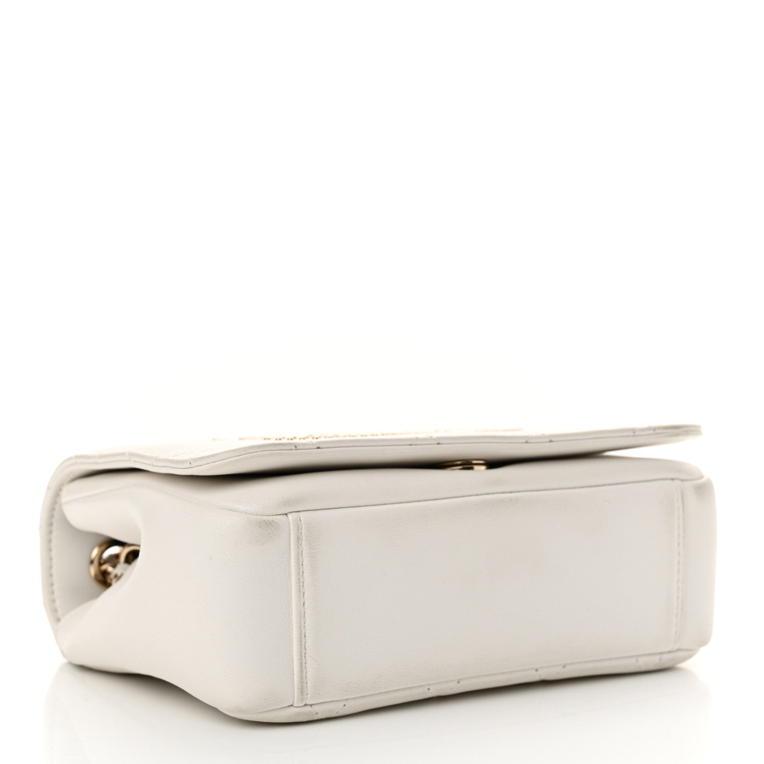 Chanel Lambskin Quilted Studded Beauty Begins Flap White 4 of 17