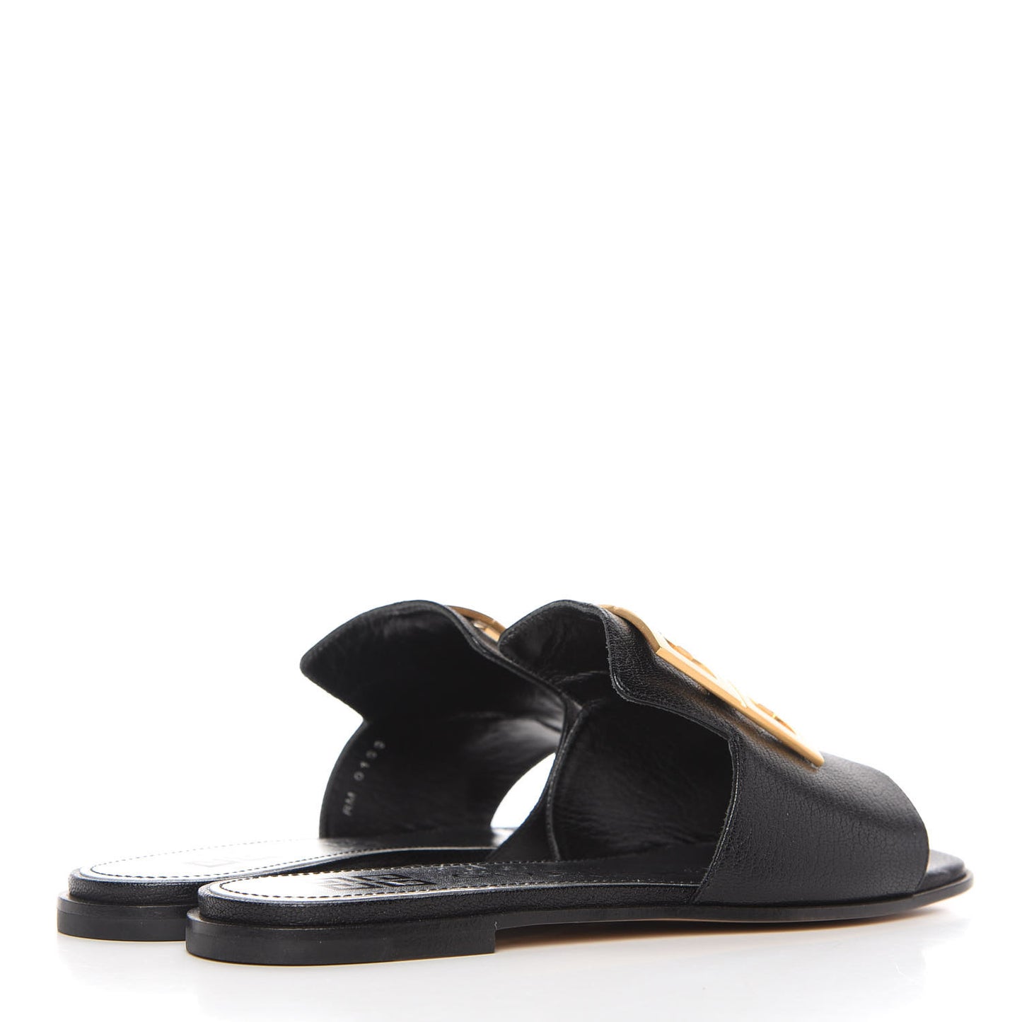 Goatskin 4G Flat Sandals 35 Black