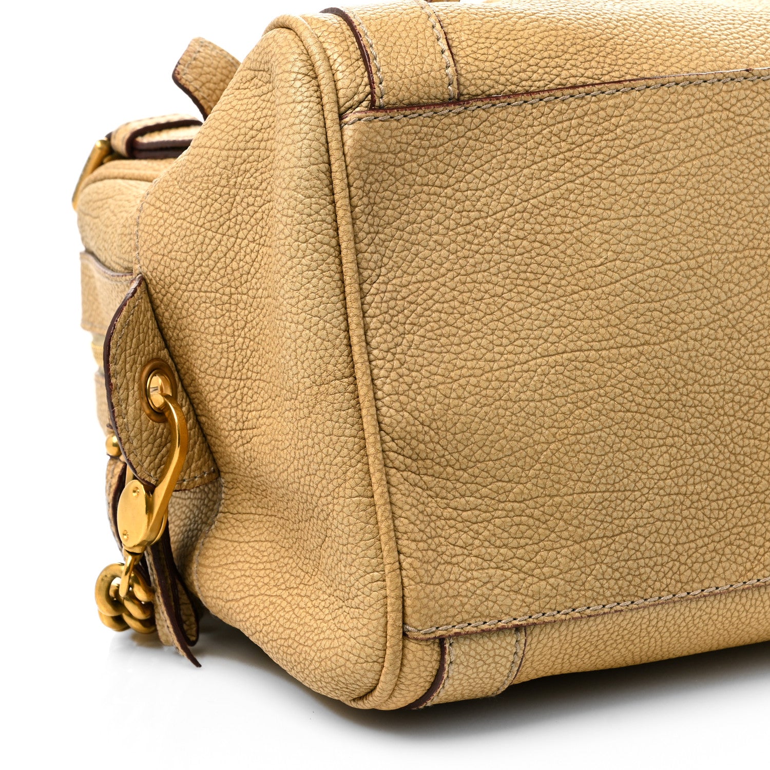 Dolce & Gabbana Metallic Grained Calfskin Miss Easy Way Boston Bag Gold 7 of 8