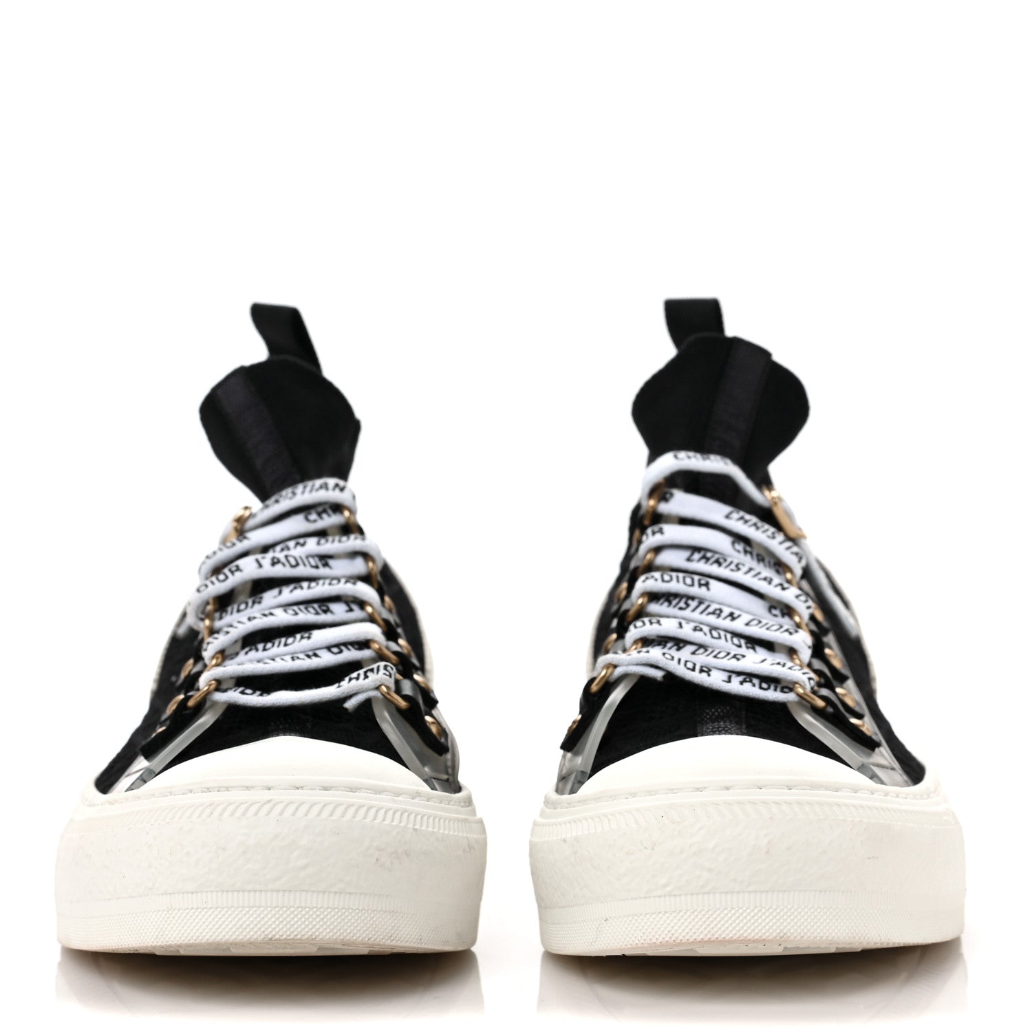 Christian Dior Technical Knit Calfskin Womens Walk'N'Dior High Top Sneakers 36 Black 2 of 10